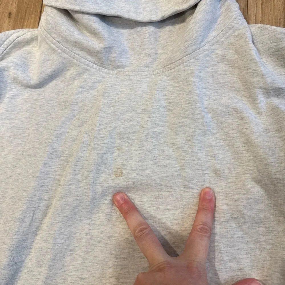 Women's Lululemon Gray Rest Day Pullover Sweatshirt Cowl Neck Sz 6 Flaws